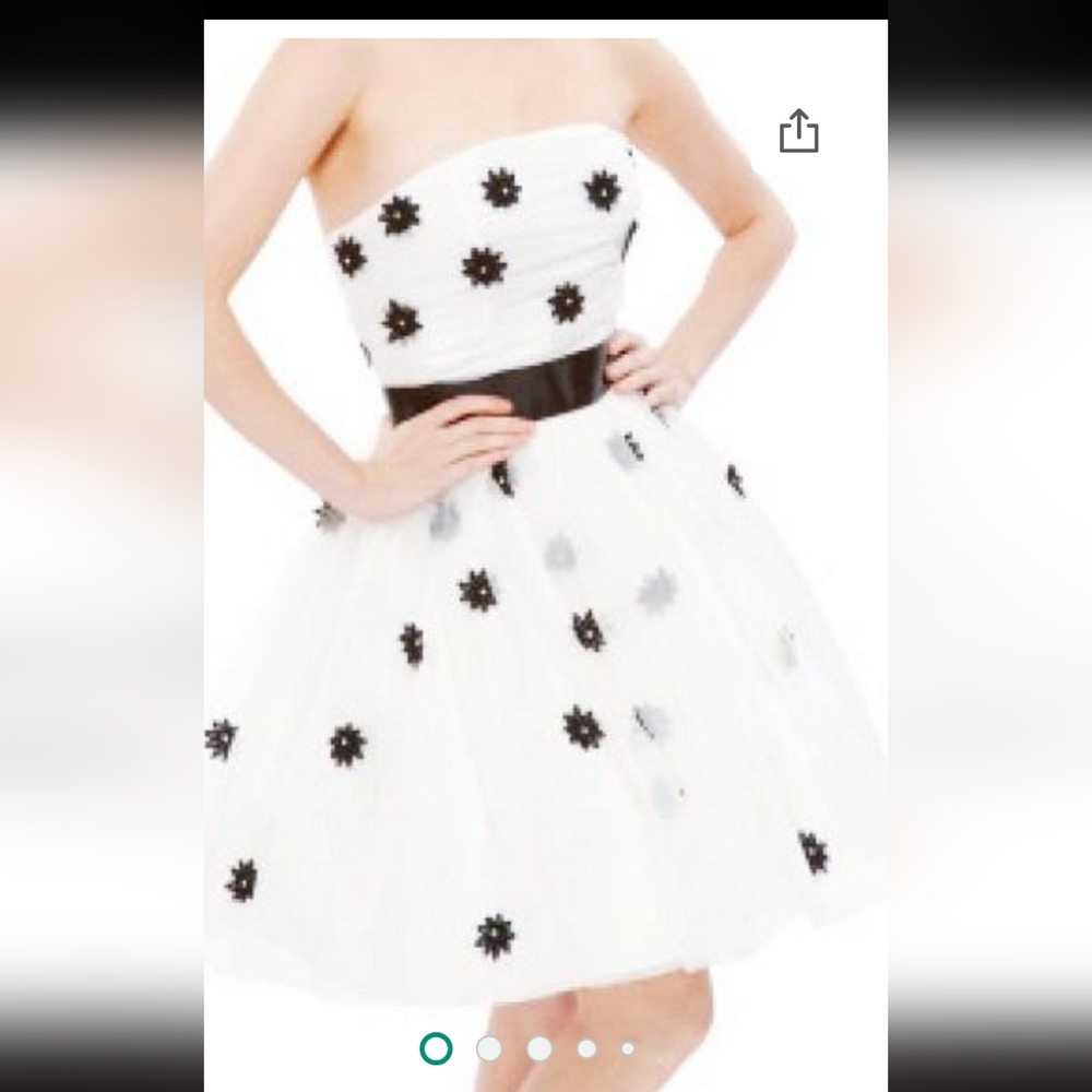 Betsey Johnson floral white and black formal dress